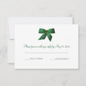 Carte RSVP Emerald Mariage damassé (Dos)
