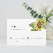 Carte RSVP EMMA Russe Country Sunflower Boho (Debout devant)
