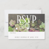 Carte RSVP en bois Hellebore Garden DRAMATIQUE (Devant)