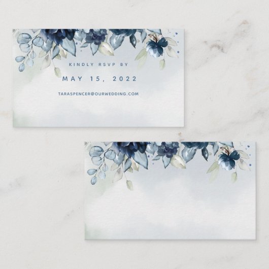Carte RSVP en cascade du Mariage Rose en ligne (Devant / Derrière)