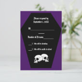 Carte RSVP en ébène de café (Indigo) (Debout devant)