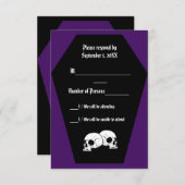 Carte RSVP en ébène de café (Indigo) (Devant / Derrière)