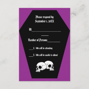 Carte RSVP en ébène de café (violet)