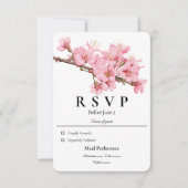Carte RSVP en fleurs de cerisier printemps (Devant)