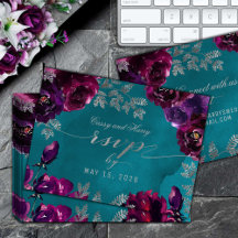Carte RSVP en ligne Amethyst Garnet Turquoise Jewe
