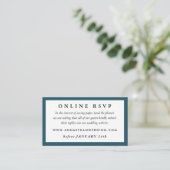 Carte RSVP en ligne du Mariage Turquoise profond (Debout devant)