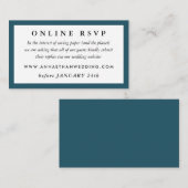 Carte RSVP en ligne du Mariage Turquoise profond (Devant / Derrière)