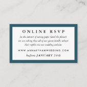 Carte RSVP en ligne du Mariage Turquoise profond (Devant)
