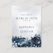 Carte RSVP en ligne Dusty Navy Blue Peony Mariage (Devant)