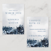 Carte RSVP en ligne Dusty Navy Blue Peony Mariage (Devant / Derrière)