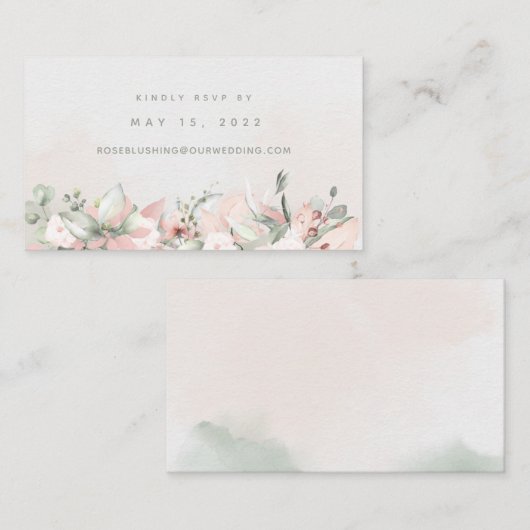 Carte RSVP en ligne Mariage Rose Blusing (Devant / Derrière)