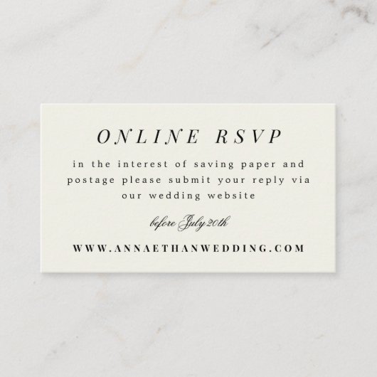Carte RSVP en ligne Simple Branch Mariage Suite (Devant)