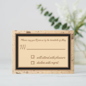 Carte RSVP en marbre beige (Debout devant)