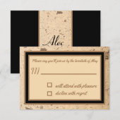 Carte RSVP en marbre beige (Devant / Derrière)