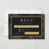 Carte RSVP en marbre noir (Devant)