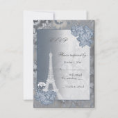 Carte RSVP en métal doré Tour Eiffel (Devant)