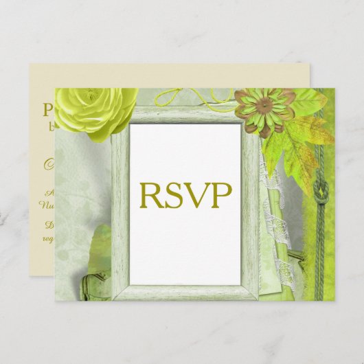 Carte RSVP en vert clair (Devant / Derrière)