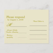 Carte RSVP en vert clair (Dos)