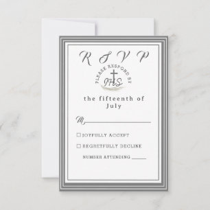 Carte RSVP encadrée Bible catholique Verse Mariage