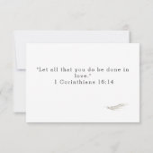 Carte RSVP encadrée Bible catholique Verse Mariage (Dos)