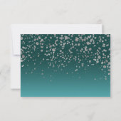 Carte RSVP espagnole Quinceanera bleue Turquoise v (Dos)