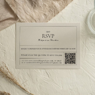 Carte RSVP Étiquette Vintage simple et moderne