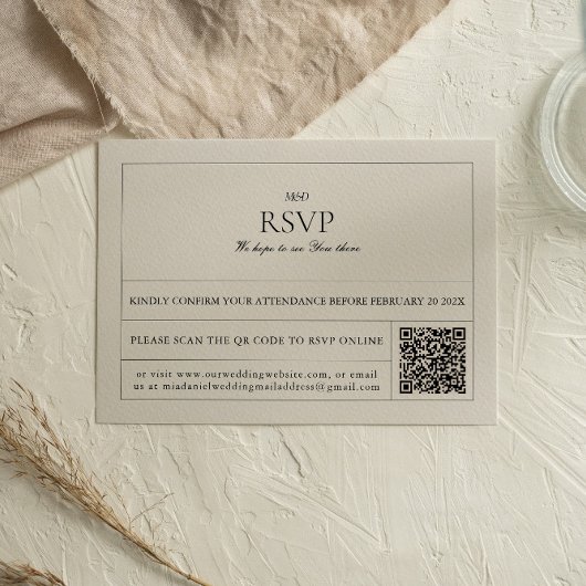 Carte RSVP Étiquette Vintage simple et moderne