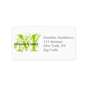 Carte RSVP Étiquettes de adresse Chic Monogram Lim
