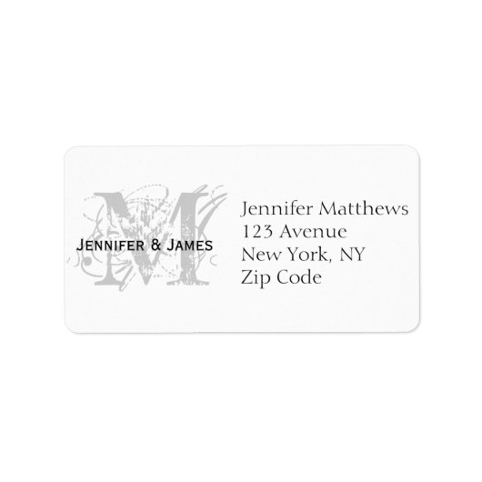 Carte RSVP Étiquettes de adresse Chic Monogramme (Devant)