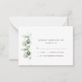 Carte RSVP Eucalyptus de mariage Succulent (Devant)