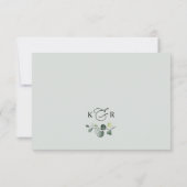 Carte RSVP Eucalyptus Feuille Verdure Monogram (Dos)