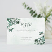 Carte RSVP Eucalyptus Foliage Watercolor Wedding (Debout devant)