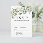 Carte RSVP Eucalyptus Gold Wedding, Options de rep (Debout devant)