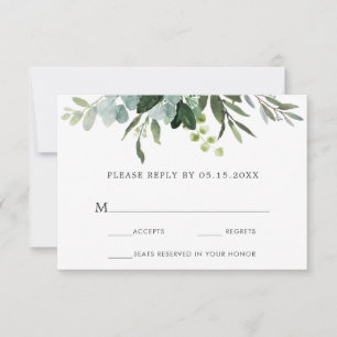 Carte RSVP Eucalyptus Green Foliage Wedding