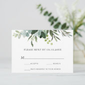 Carte RSVP Eucalyptus Green Foliage Wedding (Debout devant)