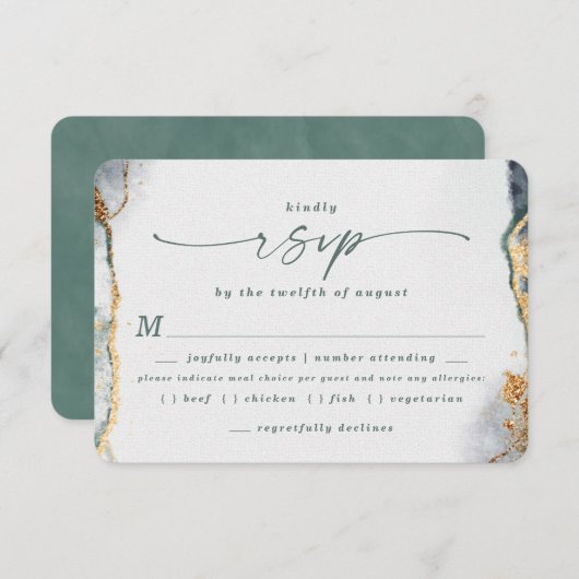 Carte RSVP Eucalyptus Green Mariage Meice Choice (Devant / Derrière)