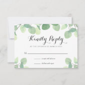 Carte RSVP Eucalyptus Greenery Floral Wedding (Devant)