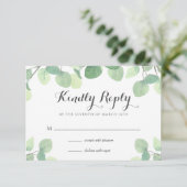 Carte RSVP Eucalyptus Greenery Floral Wedding (Debout devant)