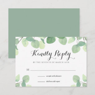 Carte RSVP Eucalyptus Greenery Floral Wedding