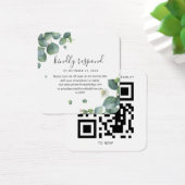 Carte RSVP Eucalyptus Greenery Mariage QR Code (Bureau)