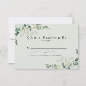 Carte RSVP Eucalyptus Greenery Wedding (Devant)