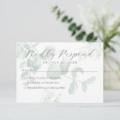 Carte RSVP Eucalyptus Greenery Wedding (Debout devant)