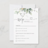 Carte RSVP Eucalyptus Leaf Greenery Wedding (Devant)