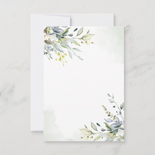 Carte RSVP Eucalyptus Watercolor Greenery Wedding (Dos)