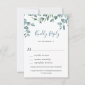 Carte RSVP Eucalyptus Watercolor Greenery Wedding (Devant)