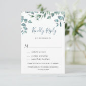 Carte RSVP Eucalyptus Watercolor Greenery Wedding (Debout devant)