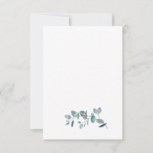Carte RSVP Eucalyptus Watercolor Greenery Wedding (Dos)