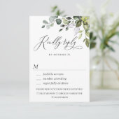 Carte RSVP Eucalyptus Watercolor Greenery Wedding (Debout devant)