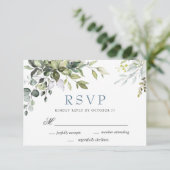 Carte RSVP Eucalyptus Watercolor Greenery Wedding (Debout devant)