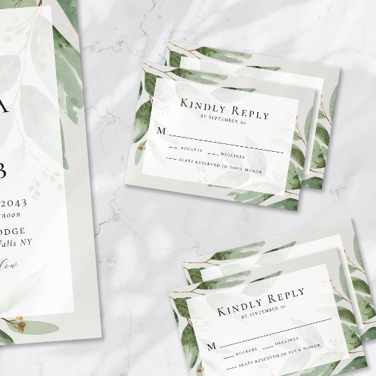 Carte RSVP Eucalyptus Wedding